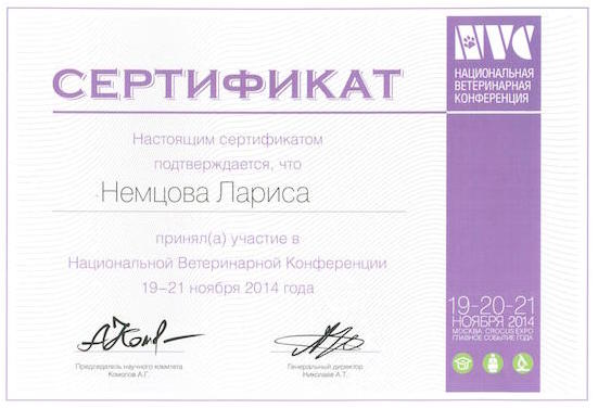 сертификат Л Б
